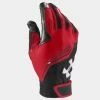 Under Armour Youth UA Clean Up Batting Gloves - Red