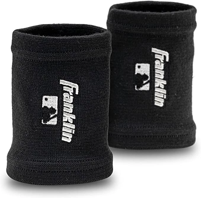 Franklin Compression Baseball Wristband 4″ – Black Pair
