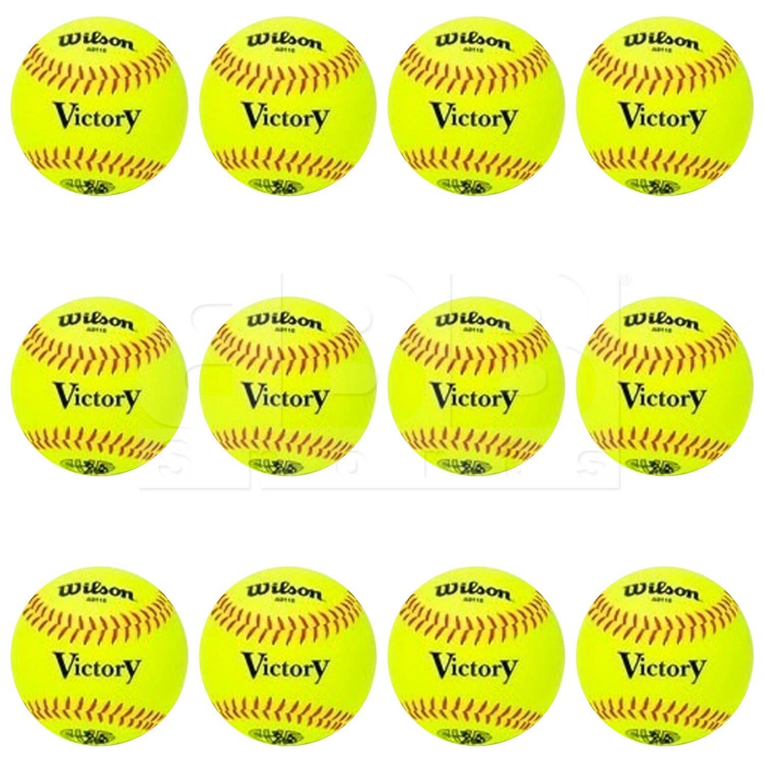 Wilson Victory Softball Ball 12″ Yellow – Unit - Image 2