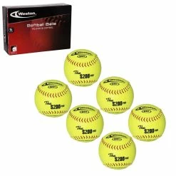 Weston S200Y Softball 12 Inches Yellow 6-Pack