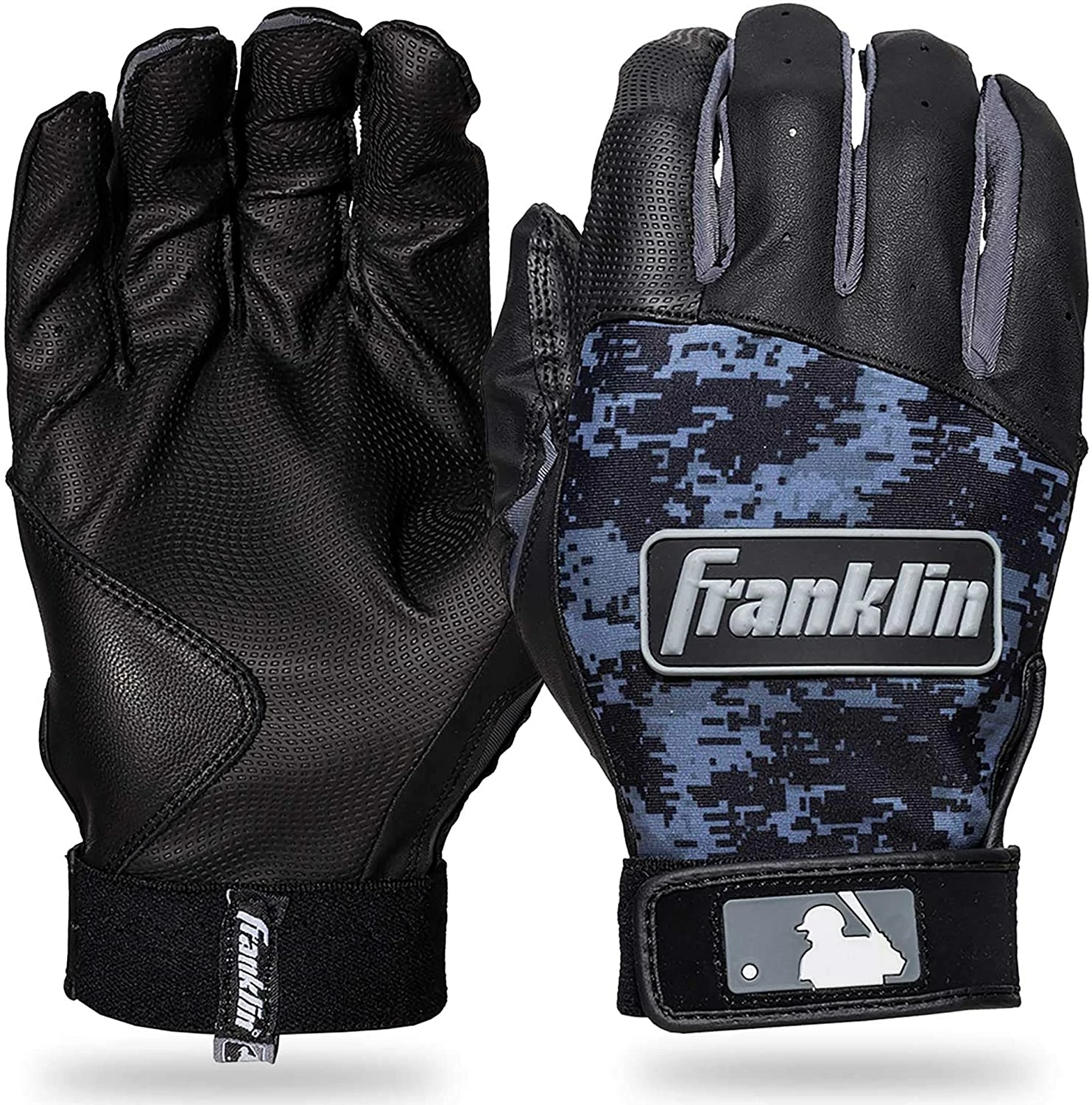 Franklin Digitek Batting Gloves Adult Pair Black Black