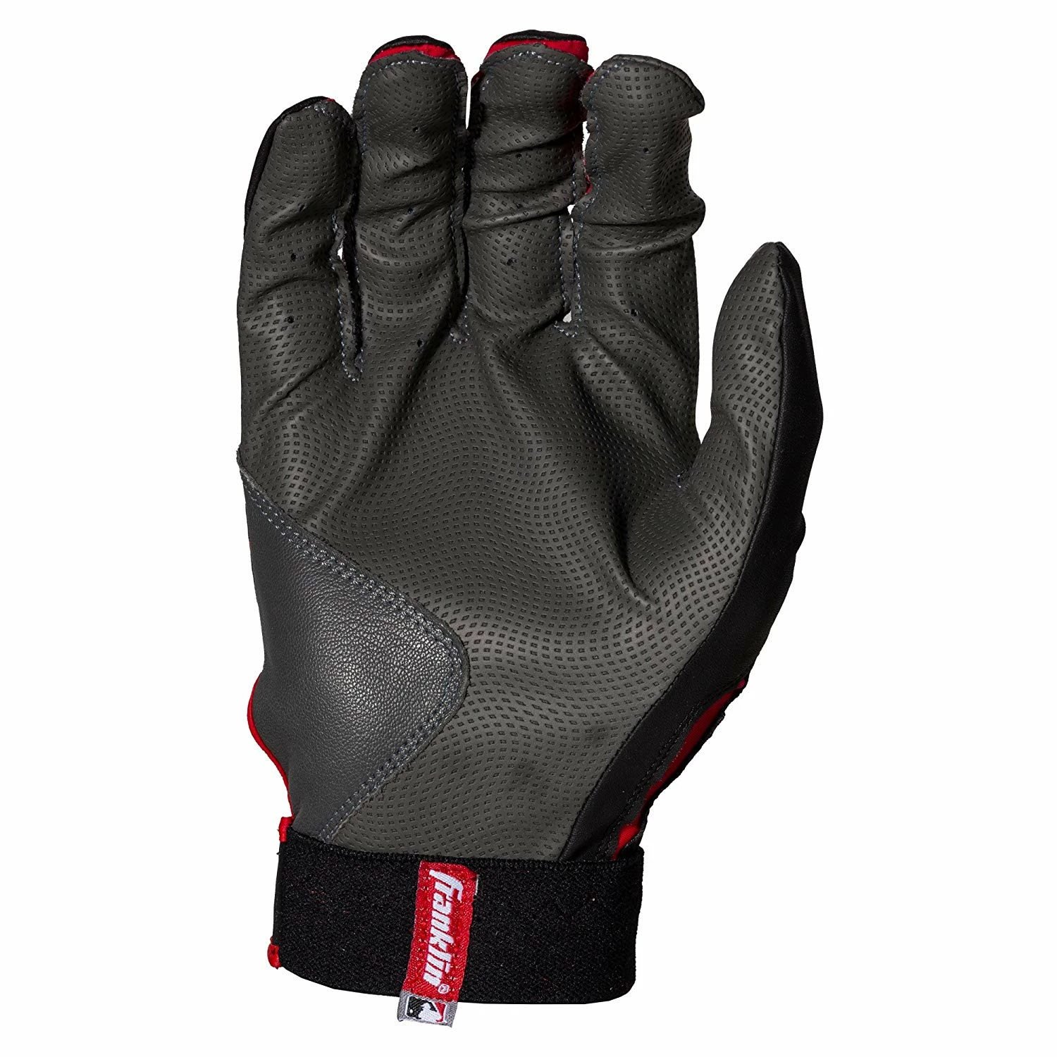 Franklin Digitek MLB Batting Gloves Youth Pair Grey Black Red - Image 3