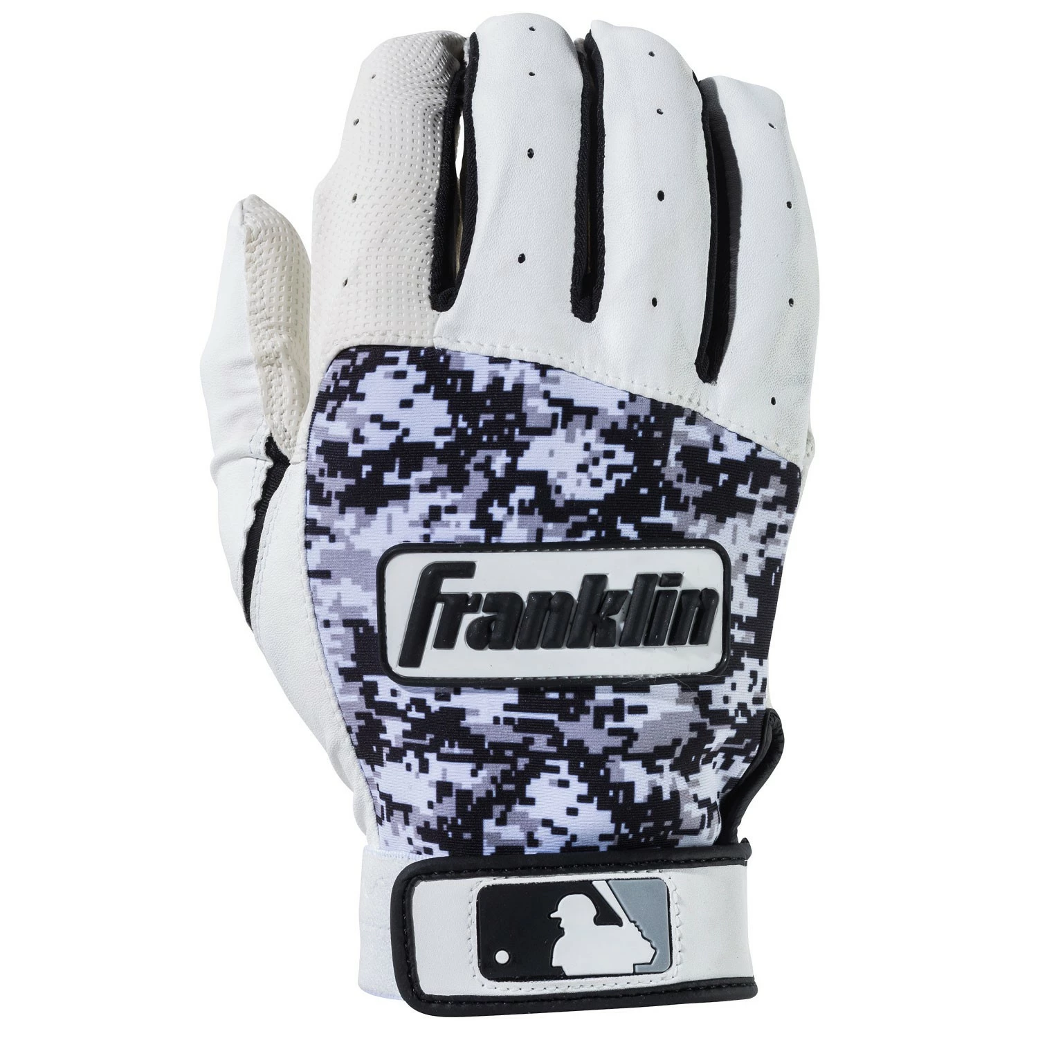 Franklin Digitek Batting Gloves Youth Grey White Black Pair - Image 2