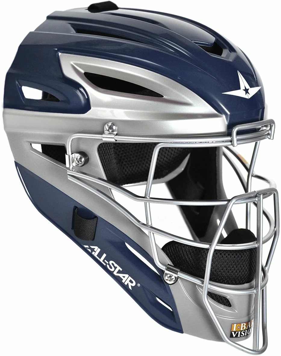 All-Star All Star MVP2510TT Two-Toned Catcher's Helmet, YOUTH Navy/Silver