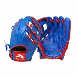 Runic R11540 Leather Baseball Glove H Web 11.5 Inches RHT Blue/Red