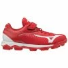 Mizuno Wave Select Nine JR Low Youth Molded Baseball Cleats Red