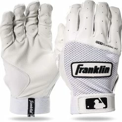 Franklin Classic XT Baseball Batting Gloves Pair White – Adult Large